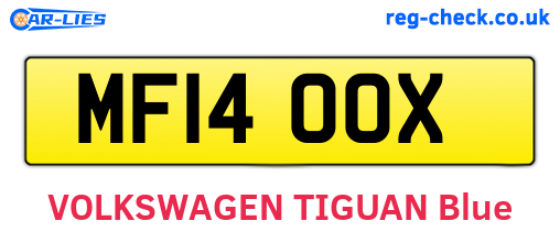 MF14OOX are the vehicle registration plates.