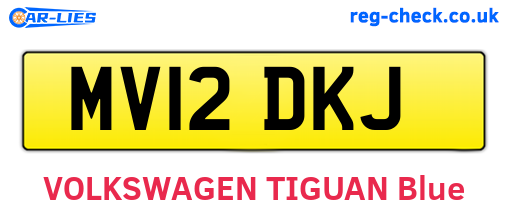 MV12DKJ are the vehicle registration plates.