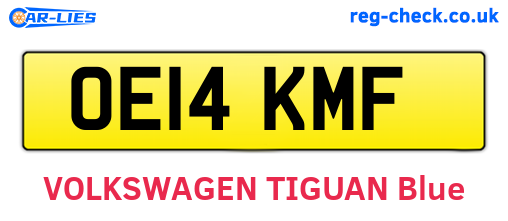OE14KMF are the vehicle registration plates.