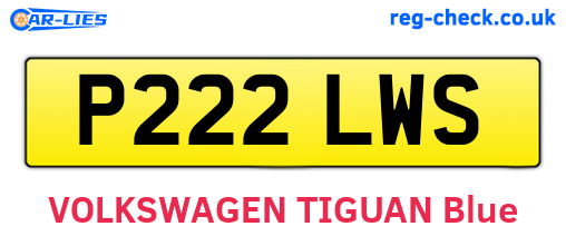 P222LWS are the vehicle registration plates.