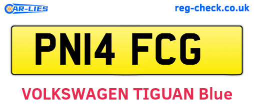 PN14FCG are the vehicle registration plates.
