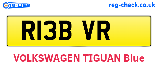 R13BVR are the vehicle registration plates.