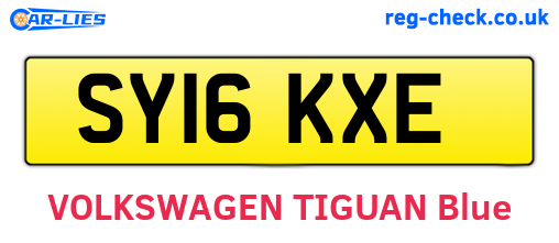 SY16KXE are the vehicle registration plates.