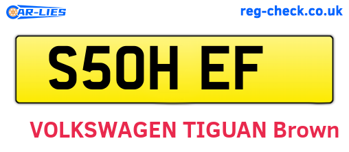 S50HEF are the vehicle registration plates.