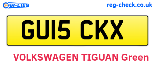 GU15CKX are the vehicle registration plates.
