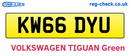 KW66DYU are the vehicle registration plates.