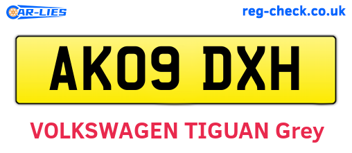 AK09DXH are the vehicle registration plates.