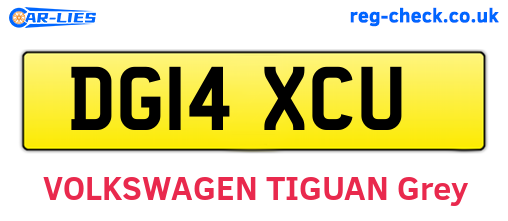 DG14XCU are the vehicle registration plates.