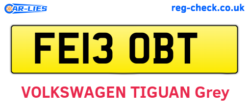 FE13OBT are the vehicle registration plates.