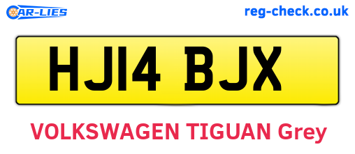 HJ14BJX are the vehicle registration plates.
