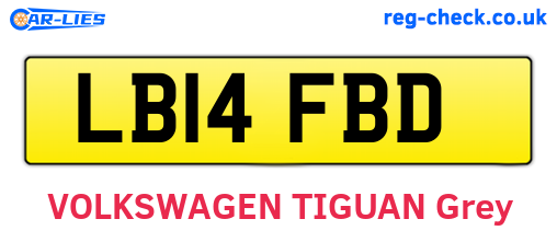 LB14FBD are the vehicle registration plates.