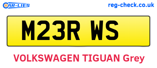 M23RWS are the vehicle registration plates.