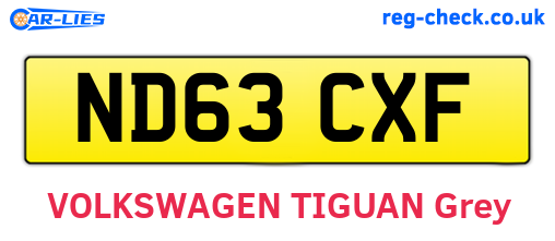 ND63CXF are the vehicle registration plates.