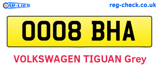 OO08BHA are the vehicle registration plates.