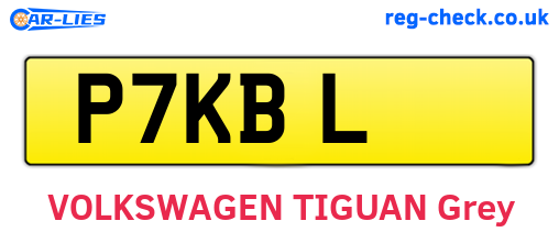 P7KBL are the vehicle registration plates.