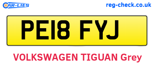 PE18FYJ are the vehicle registration plates.