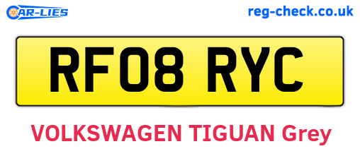 RF08RYC are the vehicle registration plates.