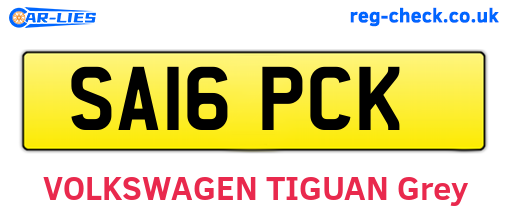 SA16PCK are the vehicle registration plates.