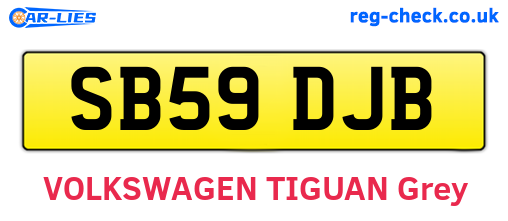 SB59DJB are the vehicle registration plates.