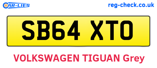 SB64XTO are the vehicle registration plates.