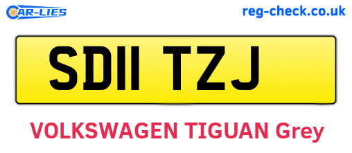 SD11TZJ are the vehicle registration plates.