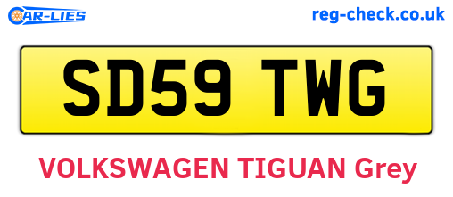 SD59TWG are the vehicle registration plates.