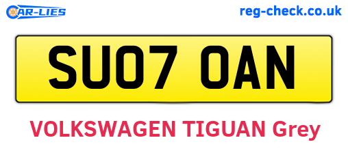 SU07OAN are the vehicle registration plates.