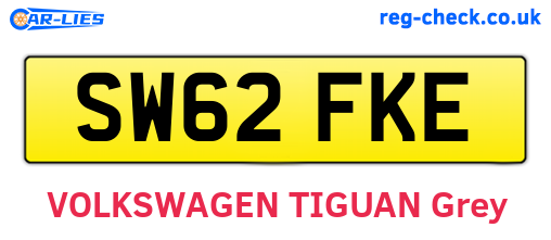 SW62FKE are the vehicle registration plates.
