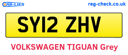 SY12ZHV are the vehicle registration plates.