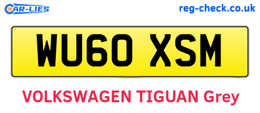 WU60XSM are the vehicle registration plates.