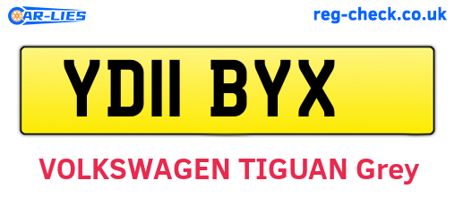 YD11BYX are the vehicle registration plates.