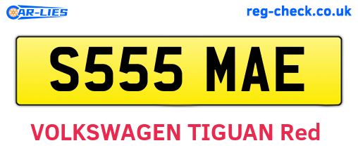 S555MAE are the vehicle registration plates.