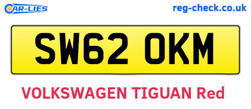 SW62OKM are the vehicle registration plates.