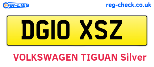 DG10XSZ are the vehicle registration plates.