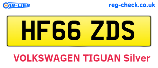 HF66ZDS are the vehicle registration plates.