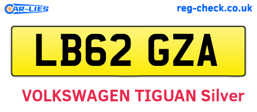 LB62GZA are the vehicle registration plates.