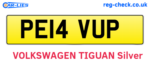 PE14VUP are the vehicle registration plates.
