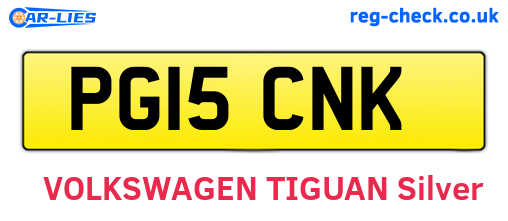 PG15CNK are the vehicle registration plates.