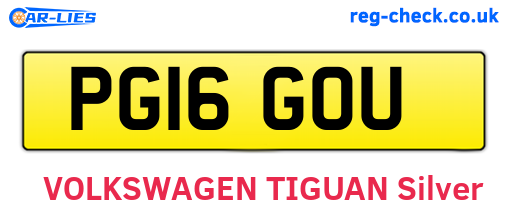 PG16GOU are the vehicle registration plates.