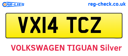 VX14TCZ are the vehicle registration plates.