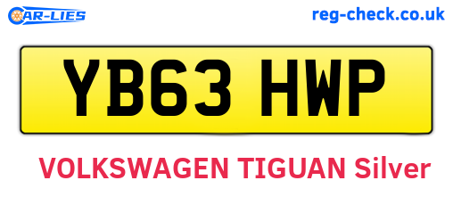 YB63HWP are the vehicle registration plates.