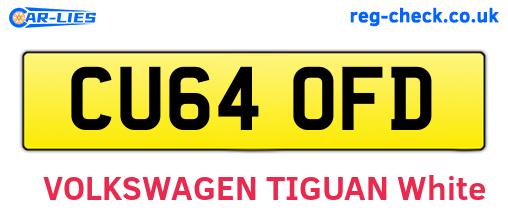 CU64OFD are the vehicle registration plates.