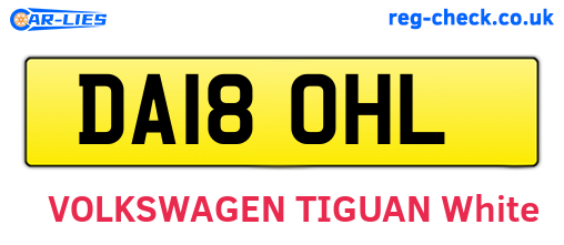DA18OHL are the vehicle registration plates.