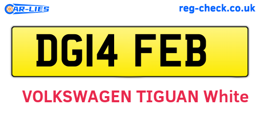 DG14FEB are the vehicle registration plates.