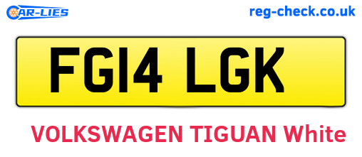 FG14LGK are the vehicle registration plates.