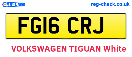 FG16CRJ are the vehicle registration plates.