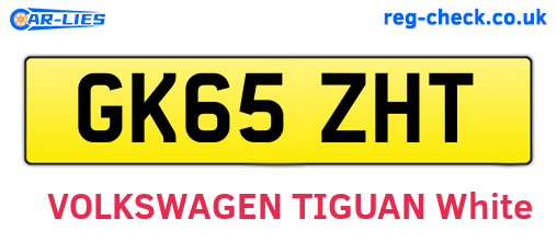 GK65ZHT are the vehicle registration plates.