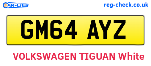 GM64AYZ are the vehicle registration plates.