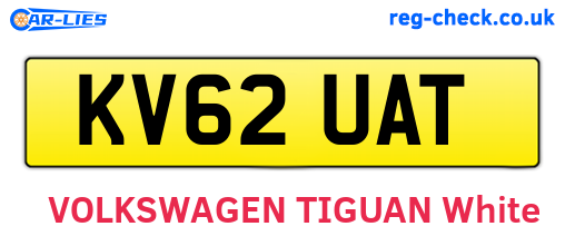 KV62UAT are the vehicle registration plates.