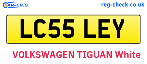 LC55LEY are the vehicle registration plates.